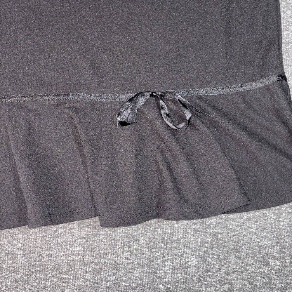 Cato Black Tiered Pull On Medium Skirt with Bow & Ruffle Stretchy Waist - Picture 2 of 12